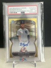 2023 Bowman Chrome Yellow Refractor Brandon Mayea RC AUTO /75 PSA 10!!