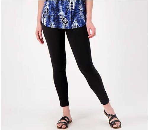 Women with Control Tummy Control Cotton Jersey Leggings (Black, X-Small) A518232