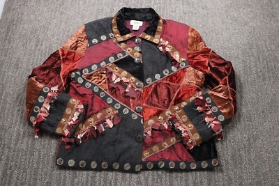 VTG Sandy Starkman Size Large Colorful Art To Wear Embellished Patchwork Jacket
