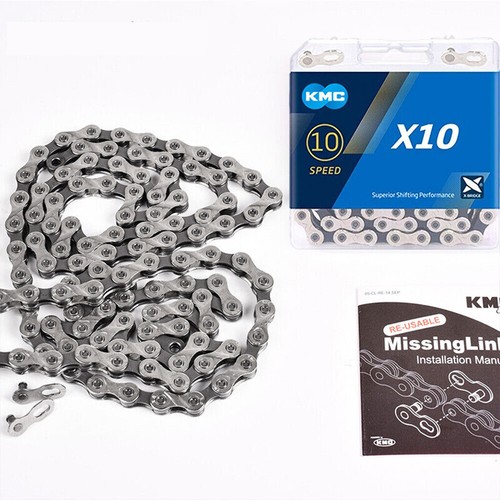 KMC 10 Speed Chain X10 Silver 116 Link Stretch-proof MTB Bicycle Road Univesal~ - Picture 5 of 8