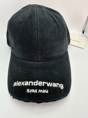 Alexanderwang Unisex Distressed Logo Baseball Cap-Black MSRP$190