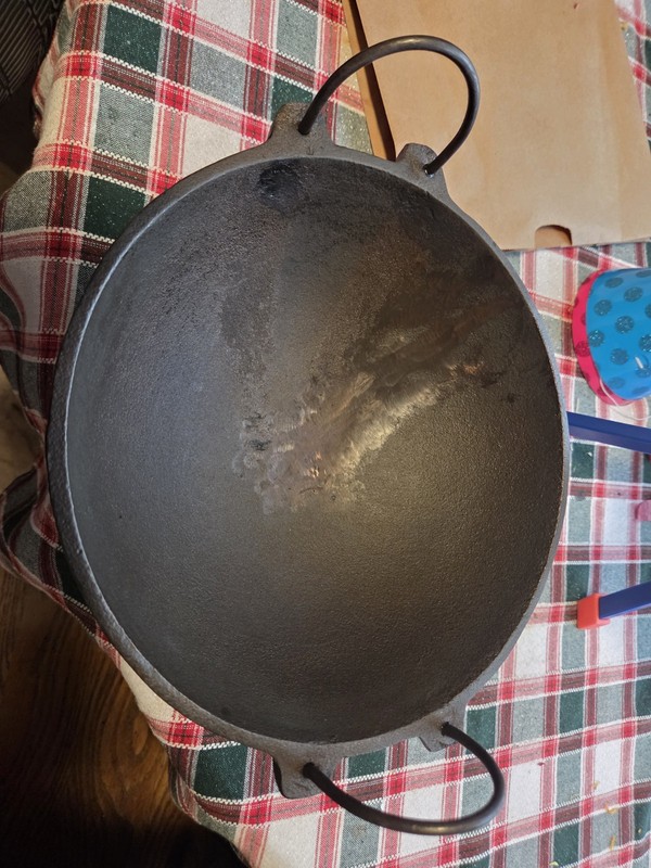 Kadai Handmade Cast Iron 11"x4" Wok Frying Pan with Handles