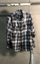 The North Face Women's Gray Black Checkered Button Down Plaid Shirt Sz XL