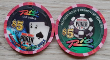 $5 Las Vegas Rio 2011 World Series of Poker 2 Black Aces Casino Chip - New