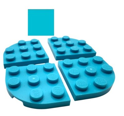 LEGO  4x Plate 3x3 Half Round Medium Azure | 30357 | 6264993 | MOC Building Plate