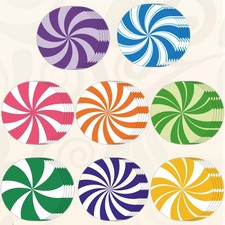 48 PCS 5.9in Peppermint Candies Cutouts Christmas Home Classroom Decoration