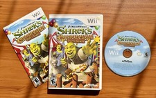 Nintendo Wii Game Shrek's Carnival Craze + Booklet Works Smoke Free Home