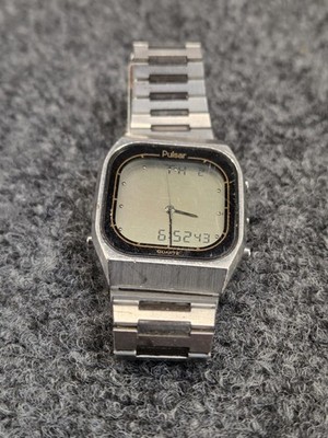 RARE Vintage Pulsar Ana-Digital Y951-5009 World Time Mens Watch Missing Crown