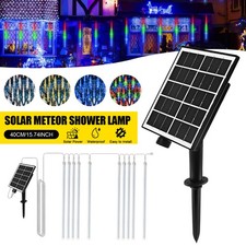 16-Tubes 576LED Solar Meteor Shower Light Rain Tree String Light Christmas Party