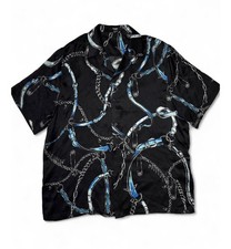 Versus by Gianni Versace Black Button Up Silk Shirt Size: 50 Men  s Italy