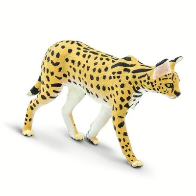 Serval Figurine - Realistic 3.75'' Wild Cat Figure - Educational Toy, Free Ship