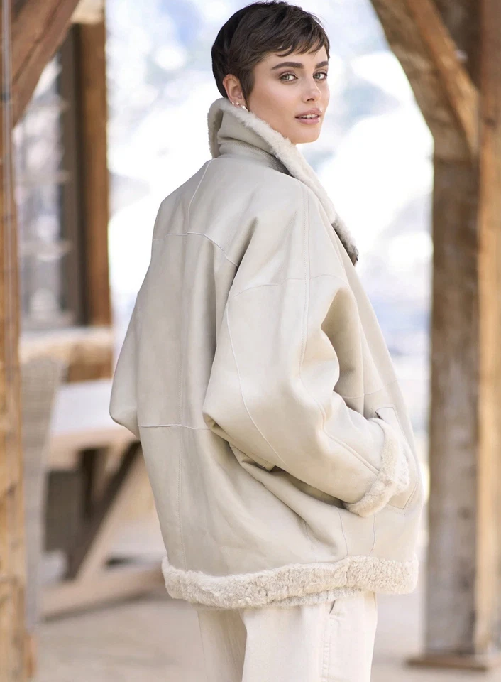 Jaqueta de motociclista Brunello Cucinelli Shearling - Nova com etiqueta - Tamanho 0 IT36 - Imagem 2 de 4