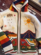 Child's Arpillera Handmade Peruvian Sweater - Cream 6/7