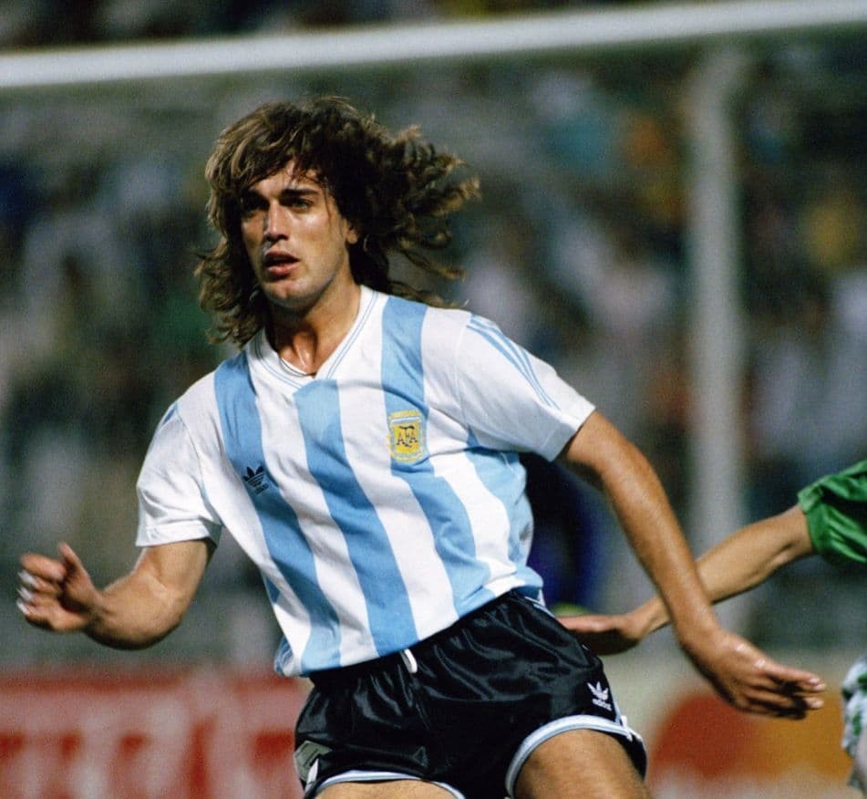 Adidas Batistuta #9 Argentina Long Sleeve Jersey Blue/White Vintage Used Size M