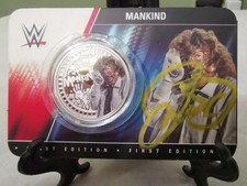 ✍️🤼🙂🔥🔥 NEW/RARE SIGNED WWE Mick Foley/Mankind Legends Coin