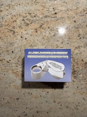 40X Jewelers Loupe Jewelry Loop Coin Magnifier Light Pocket LED Magnifying Glass