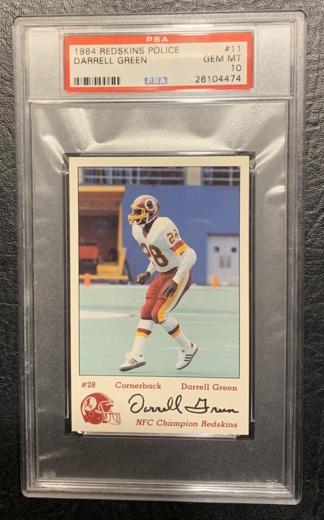 1984 Redskins Police Darrell Green 11 PSA 10 Washington Redskins HOF Pop 16