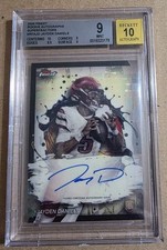 Marketplace image: JAYDEN DANIELS 2024 TOPPS FINEST SUPERFRACTOR AUTO RC ROOKIE 1/1 BGS 9/10...