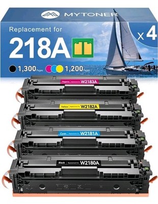 MYTONER 218A Toner Cartridges 4 Pack 3301fdw [with Chip] Compatible Replacement