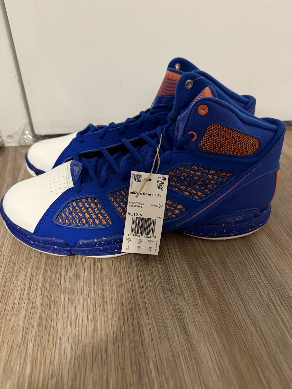 NY Knicks Adidas Men’s Adizero Rose 1.5 Restomod Basketball Size 11 Blue HQ1015