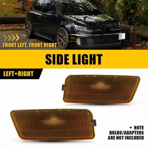 Amber Lens Front Side Light Housings for 2010-2014 2011 Volkswagen MK6 GTI 2-20x - Picture 18 of 22