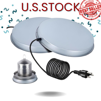 NEW Chicken Water Heater 2 Pack Winter Heated Poultry Waterer Base Thermostat 11