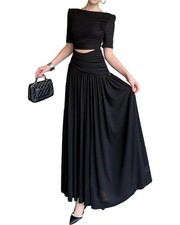 Burryco Short Sleeve Solid Maxi Dress Women's
