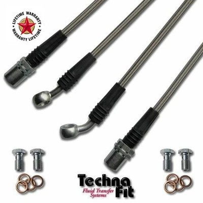 Front Rear Brake Line For 2003 2004 Toyota Matrix XRS Stainless Steel Techna-Fit