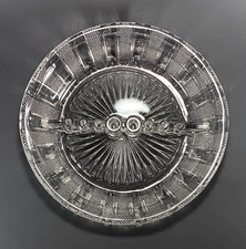 VTG Glass Flower Frog Dish Floral Arrangement Centerpiece 8 Stem Holders Ornate