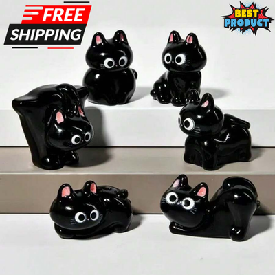 #ad #ad A Set of 6 Cute Black Cats Decorative Figurines Perfect Gift For Cat Lovers $4.04