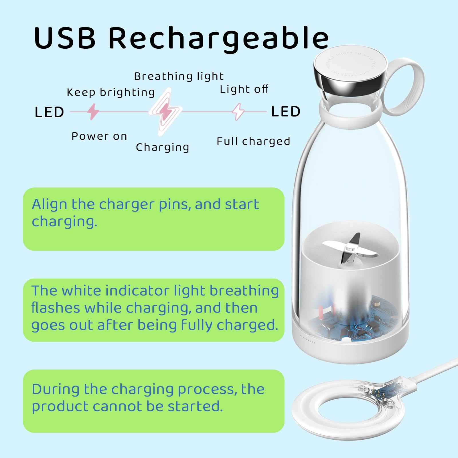 Portable Blender, Mini Blender for Smoothies and Shakes with 4 Blades, 11 Oz ...