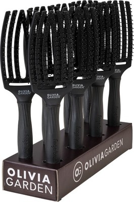 Olivia Garden Set Fingerbrush Double Medium Full Black