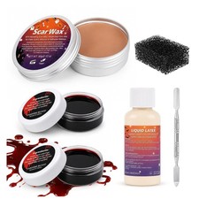 Halloween SFX Makeup Kit Scar Wax Fake Blood Latex Tools Style B