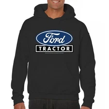 Ford Tractor Logo Blue Sweatshirt Vintage Farm Rustic Classic Retro Hoodie