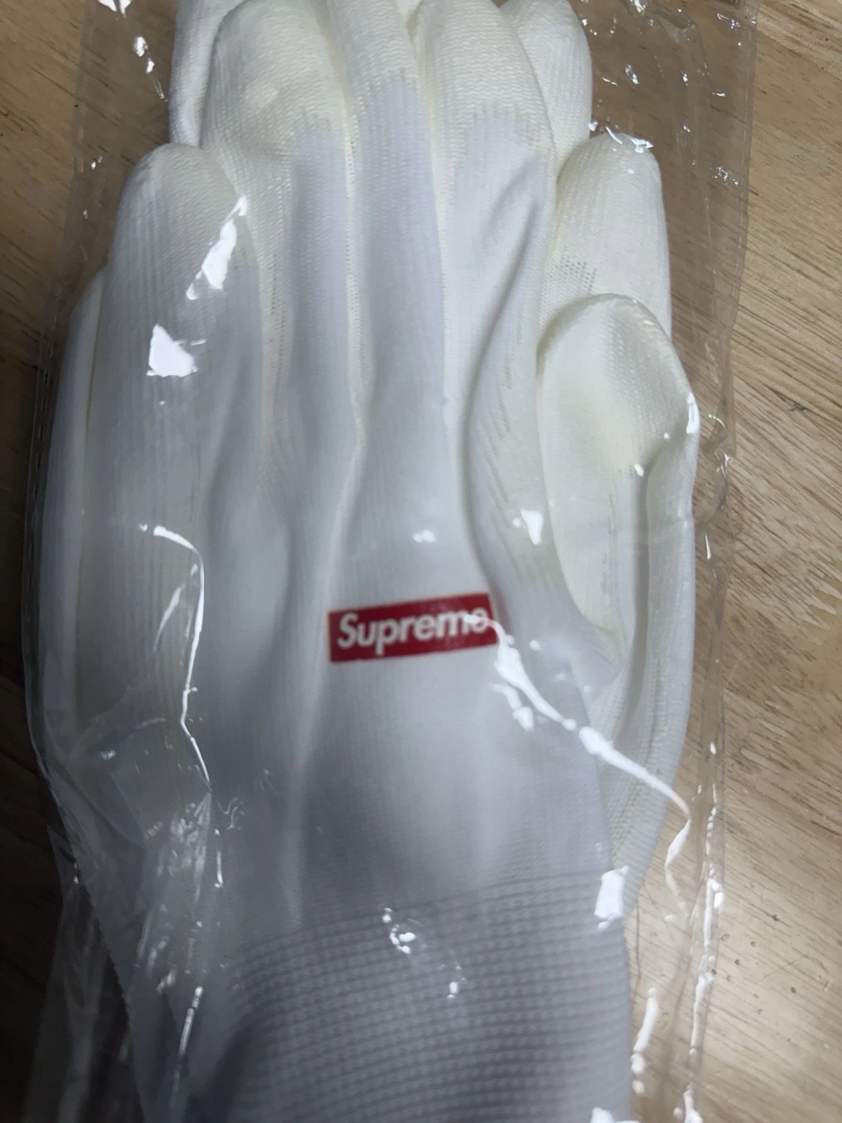 Gants caoutchoutés Supreme FW20 blanc