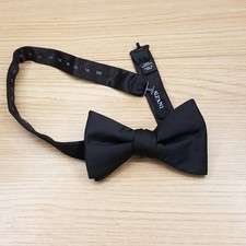 ALFANI Mens Bow Tie Solid Black Satin Pre-Tied Bowtie