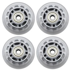 Inline Skate Wheels 76mm, Clear Roller Blade Replacement 76mm - 4pcs, gray