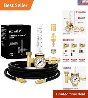 Argon Regulator Flowmeter Gas Gauge for Mig Tig Weld with Gas Welding Hose