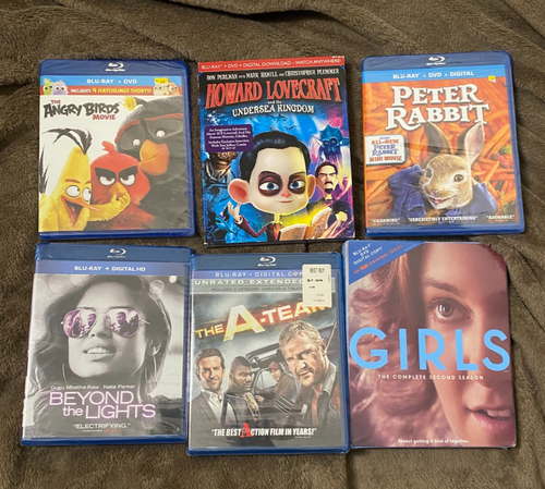 6 Blu-ray Lot Angry Birds Peter Rabbit A-team Beyond Lights Girls Brand New