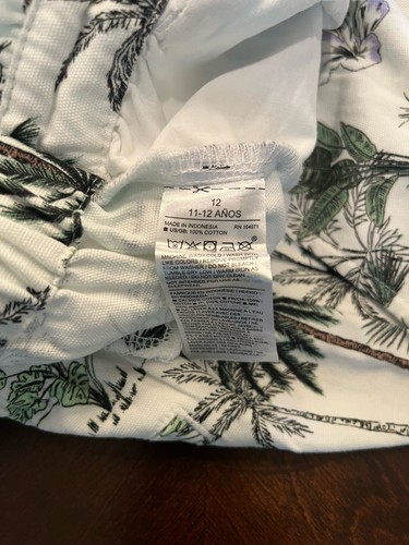 Girls JANIE And JACK Tropical Print Pull On Shorts With Flamingos Size 12 - Picture 8 of 24