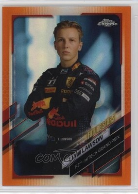 2021 Topps Chrome Formula 1 Orange & Red Refractor Liam Lawson #68 13c1