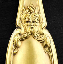 RISLER & CARRE : Sublime lourd Service Glace Argent massif Vermeil MASCARONS