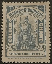 Cinderella Stamp Stanley Gibbons Colour Chart Grey Blue No. 75