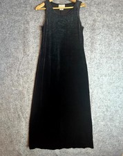 Vintage Karin Stevens Dress 12 Black Velvet Whimsigoth Dark Fairy 90s Noir
