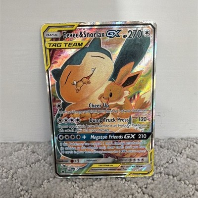 Pokemon Eevee & Snorlax GX SM169 TAG TEAM GX Full Art Holo Promo 270 HP ENG