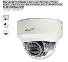 Hanwha XND-6080RV X-Series 2MP IR Indoor Vandal Dome Camera, 2.8-12mm Varifocal