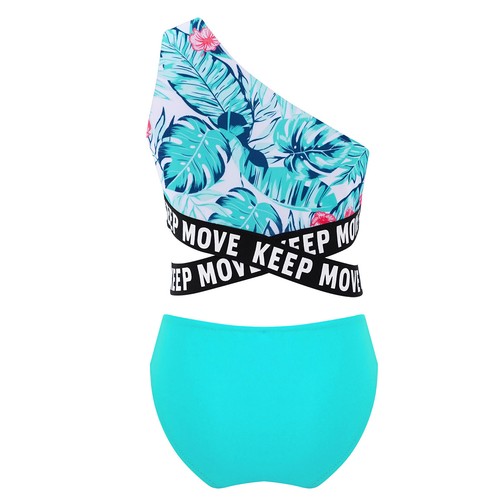 Kids Girls Swimwear Hawaii Bathing Suit Print Crop Tops And Briefs Set Summer - Picture 15 of 66
