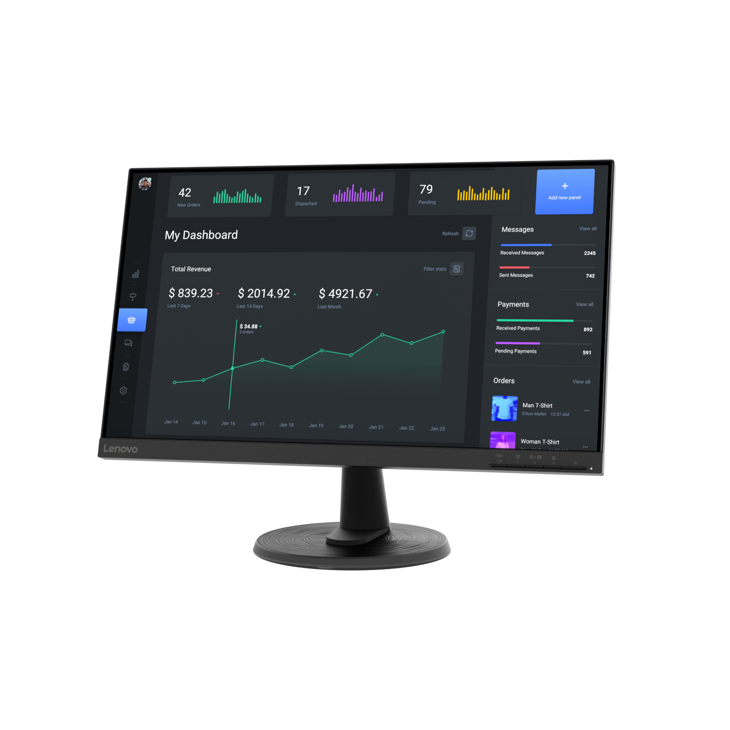 Lenovo D24-40 Office Monitor - FHD , 75 Hz, HDMI 196802375344 | eBay