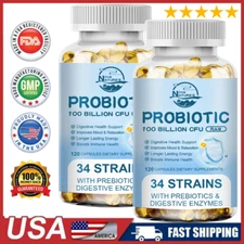 Probiotics 100 Billion CFU Potency Digestive Immune Health 240 Capsules Digestiv