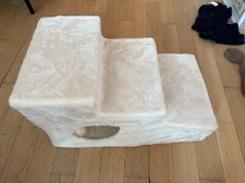 three tire pet stairs white